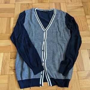 Navy/white cardigan by BLACK dot size L. NWOT
